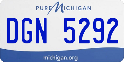 MI license plate DGN5292