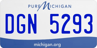 MI license plate DGN5293