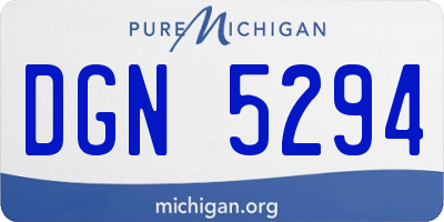 MI license plate DGN5294