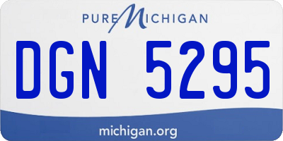 MI license plate DGN5295