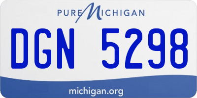 MI license plate DGN5298