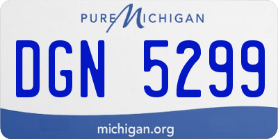 MI license plate DGN5299