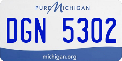MI license plate DGN5302