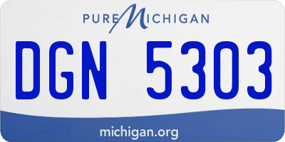 MI license plate DGN5303