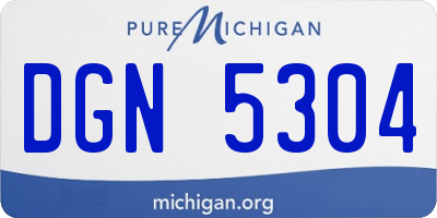 MI license plate DGN5304