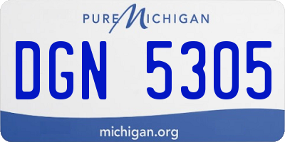 MI license plate DGN5305