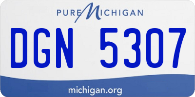MI license plate DGN5307