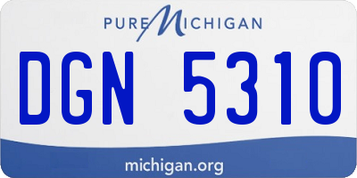 MI license plate DGN5310
