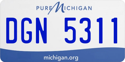 MI license plate DGN5311