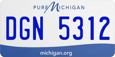 MI license plate DGN5312