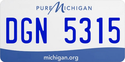 MI license plate DGN5315