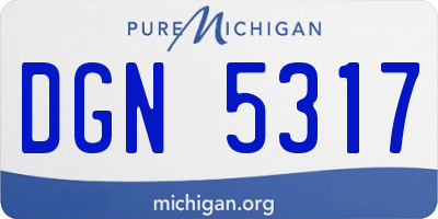 MI license plate DGN5317