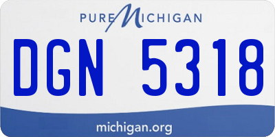MI license plate DGN5318