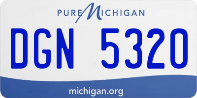 MI license plate DGN5320