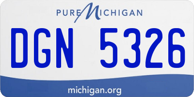 MI license plate DGN5326