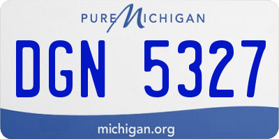MI license plate DGN5327