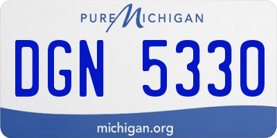 MI license plate DGN5330