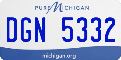 MI license plate DGN5332