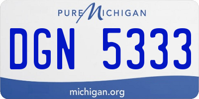 MI license plate DGN5333
