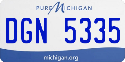 MI license plate DGN5335