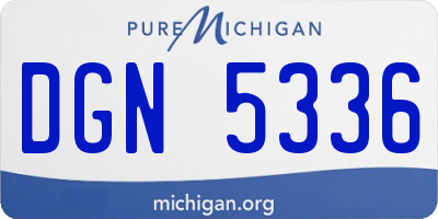MI license plate DGN5336