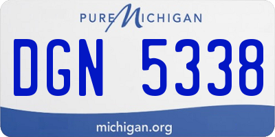 MI license plate DGN5338
