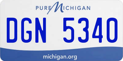 MI license plate DGN5340
