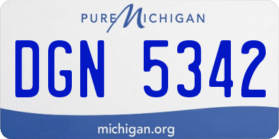 MI license plate DGN5342