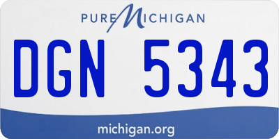 MI license plate DGN5343