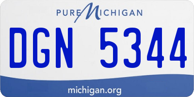 MI license plate DGN5344