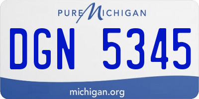 MI license plate DGN5345