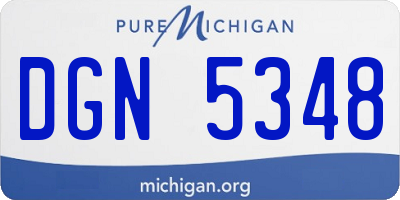 MI license plate DGN5348