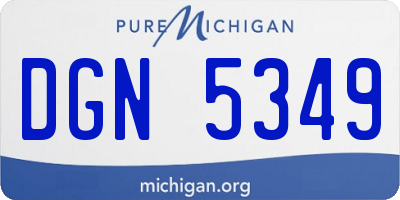 MI license plate DGN5349