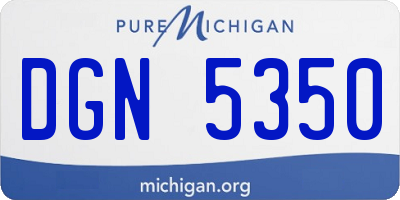 MI license plate DGN5350