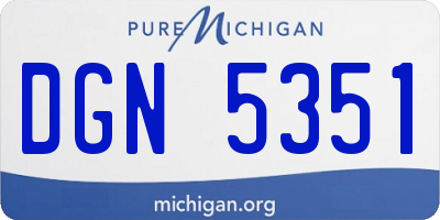 MI license plate DGN5351