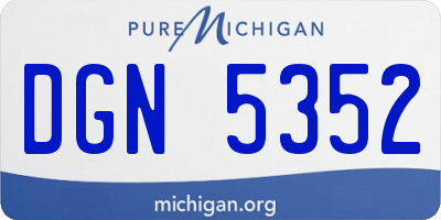 MI license plate DGN5352