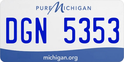 MI license plate DGN5353