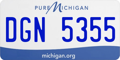 MI license plate DGN5355