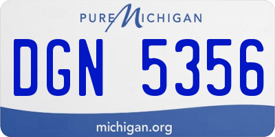 MI license plate DGN5356