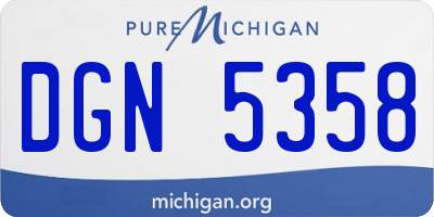 MI license plate DGN5358