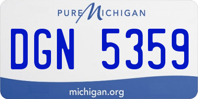 MI license plate DGN5359