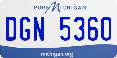 MI license plate DGN5360
