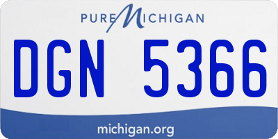 MI license plate DGN5366