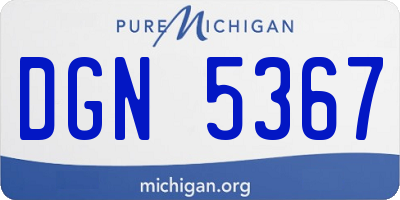 MI license plate DGN5367