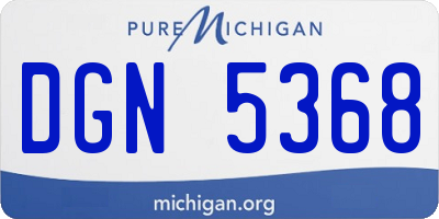 MI license plate DGN5368