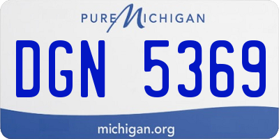 MI license plate DGN5369