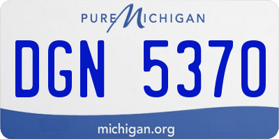 MI license plate DGN5370