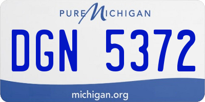 MI license plate DGN5372