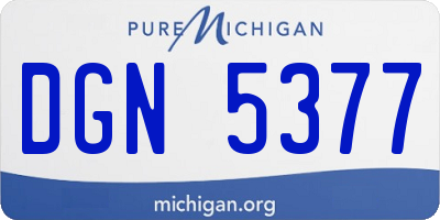 MI license plate DGN5377