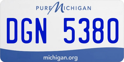 MI license plate DGN5380
